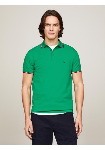 Рубашка-поло с цветами TH на рукавах и воротнике 1985 RWB TIPPED SLIM POLO