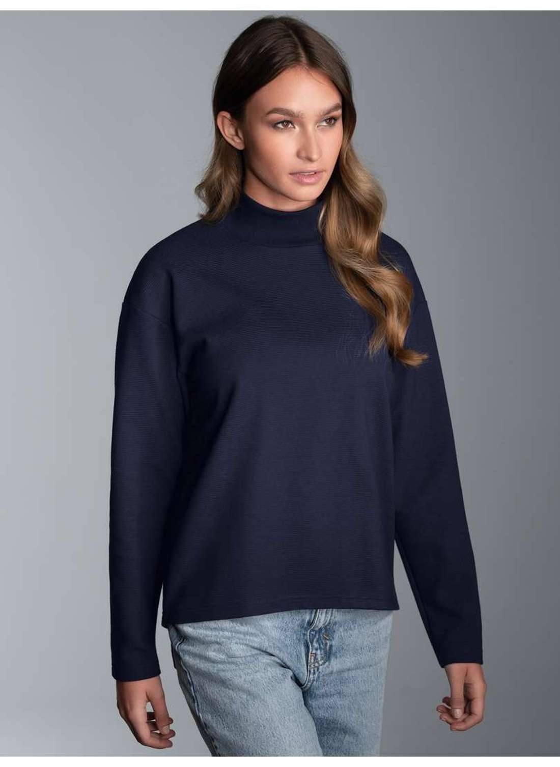 толстовка TRIGEMA Sweatshirt mit Stehkragen