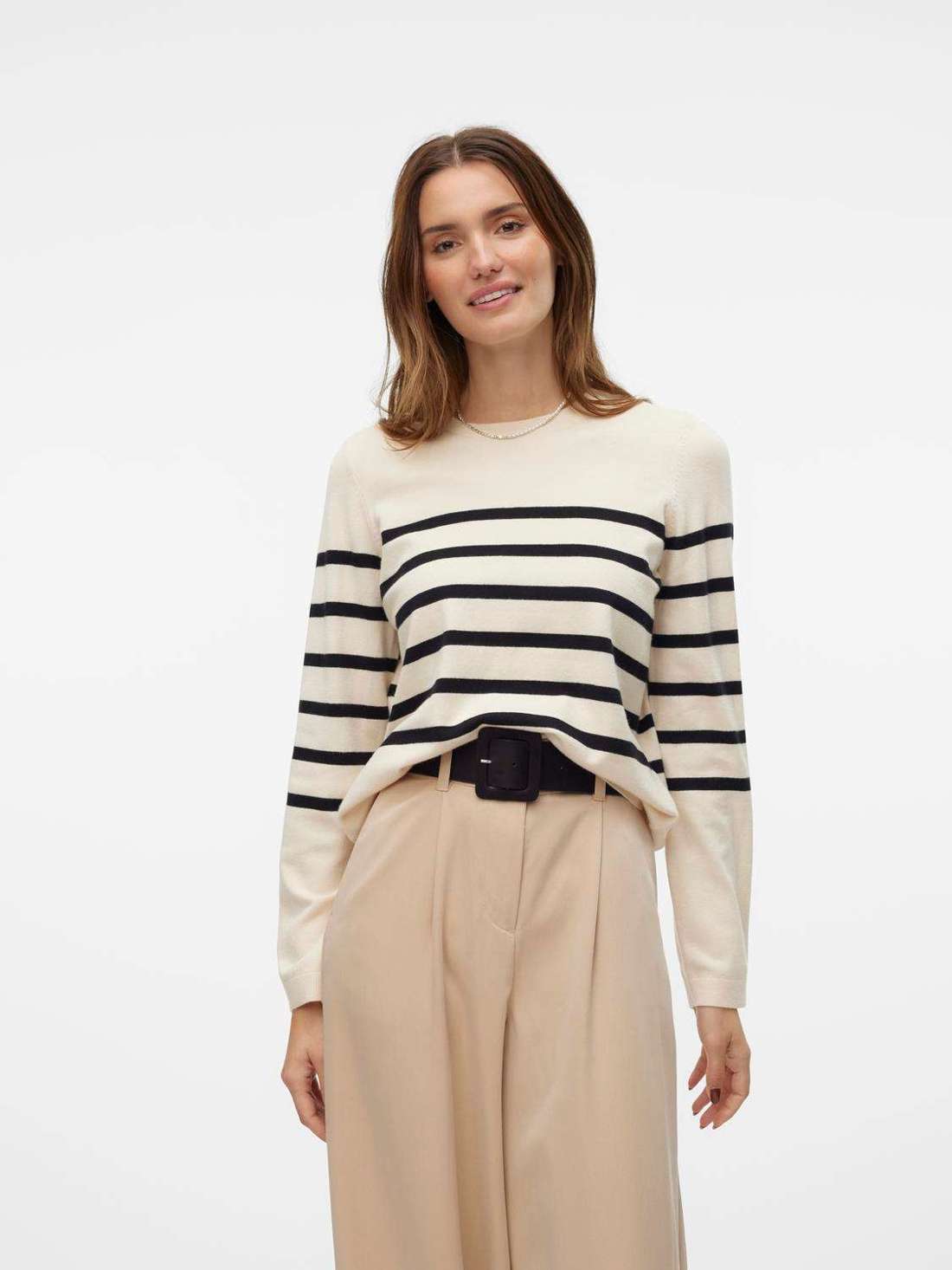 Свитер с круглым вырезом VMSABA PLAIN LS O-NECK PULLOVER GA NOOS