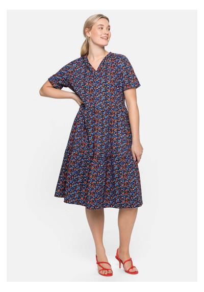 Платье-рубашка с принтом пейсли и кружевом с люверсами