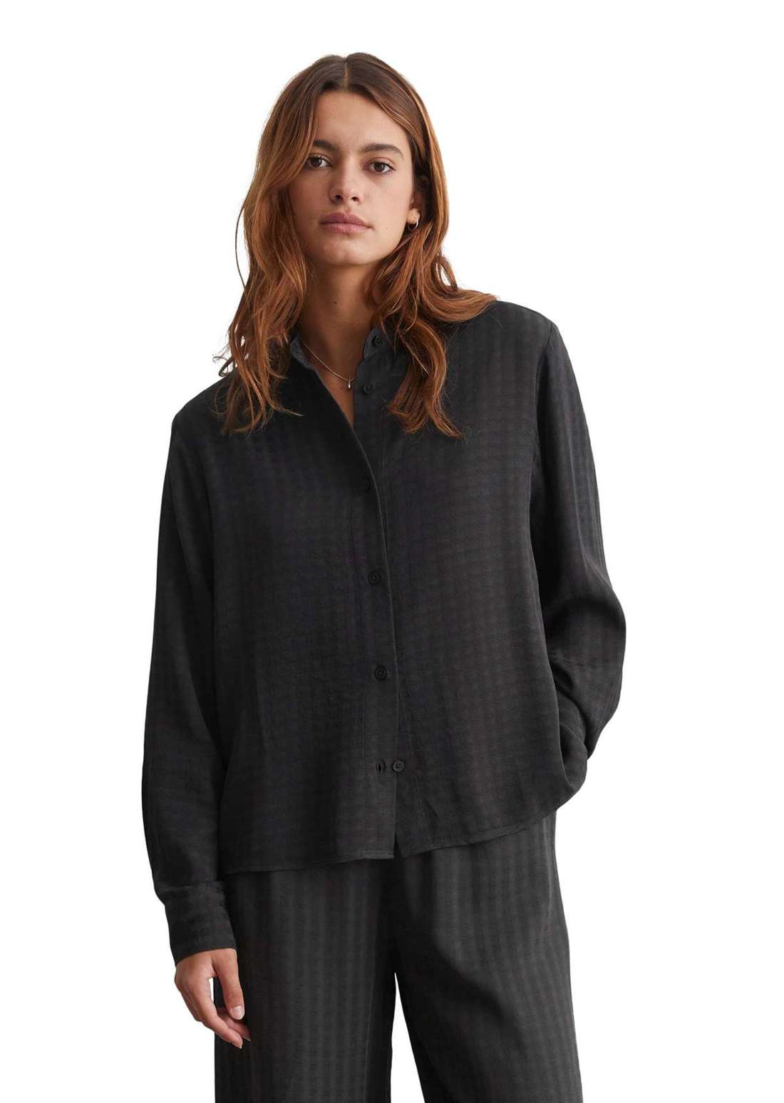 Блузка с длинными рукавами aus Viskose-Jacquard