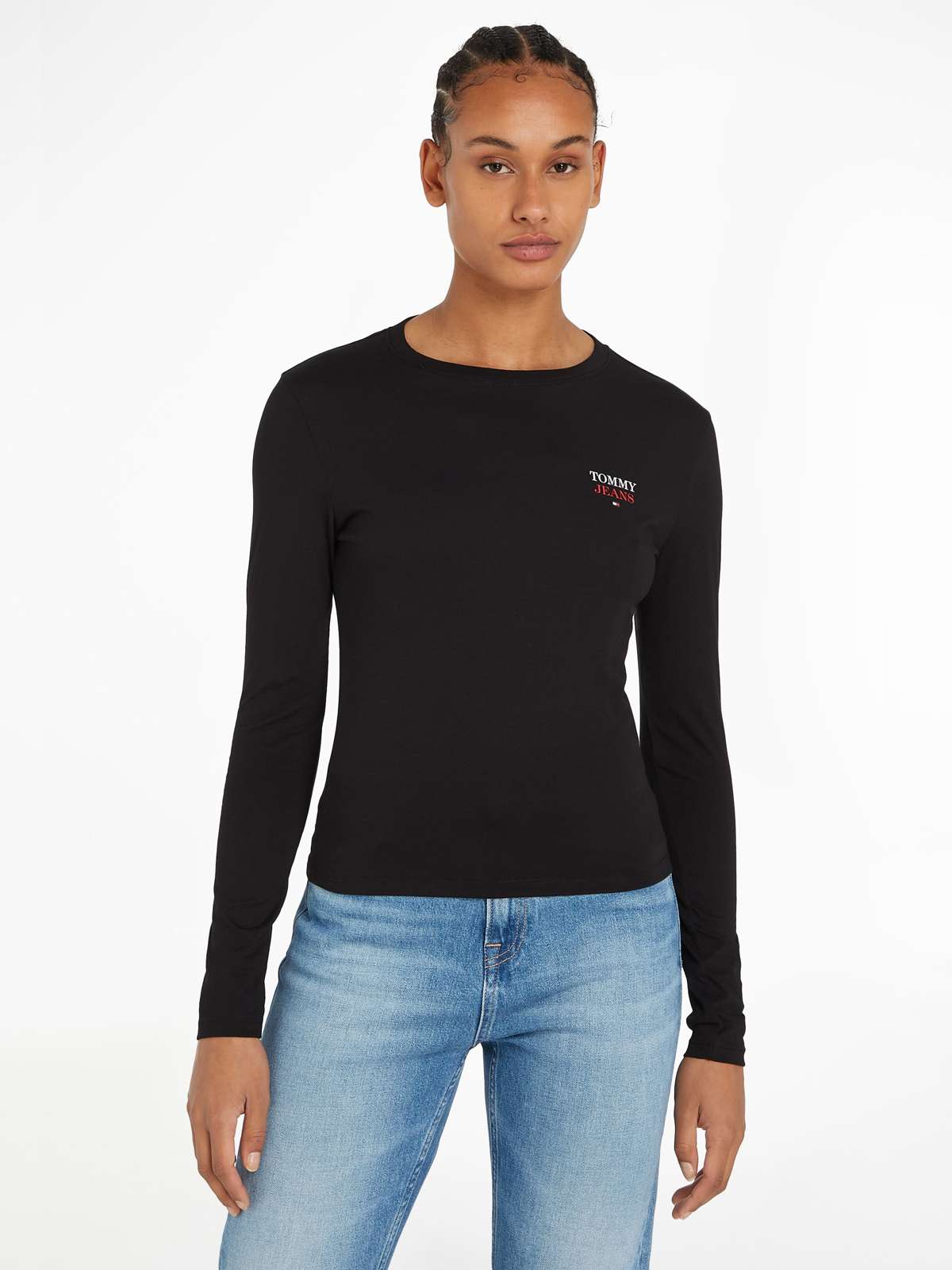Рубашка с длинными рукавами и логотипом Tommy Jeans TJW SLIM ESSENTIAL LOGO 2 LS