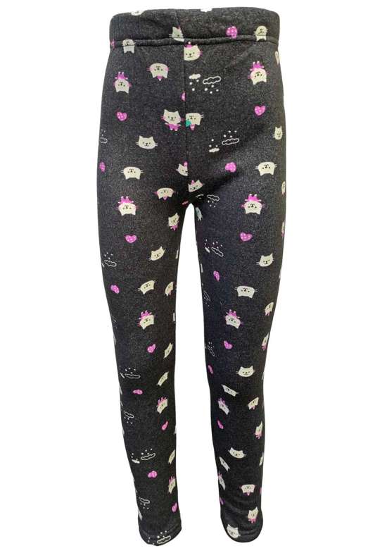 Термолеггинсы с милым кошачьим принтом