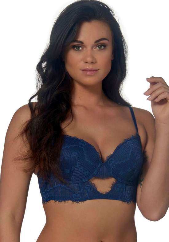 Удлиненный бюстгальтер с кружевным узором крючком. TOPAZ