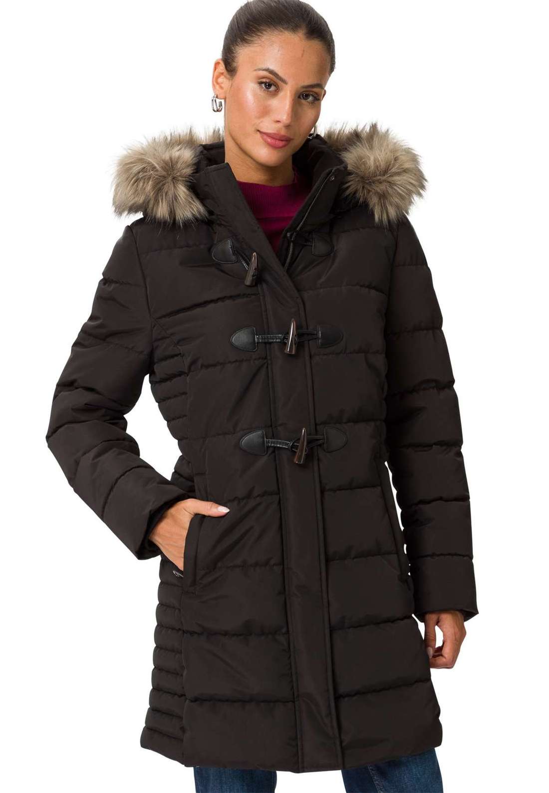 стеганое пальто zero Steppmantel abnehmbares Kunstfell