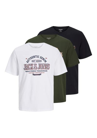 рубашка с круглым вырезом JJELOGO TEE SS O-NECK 2 COL AW24 3PK MP