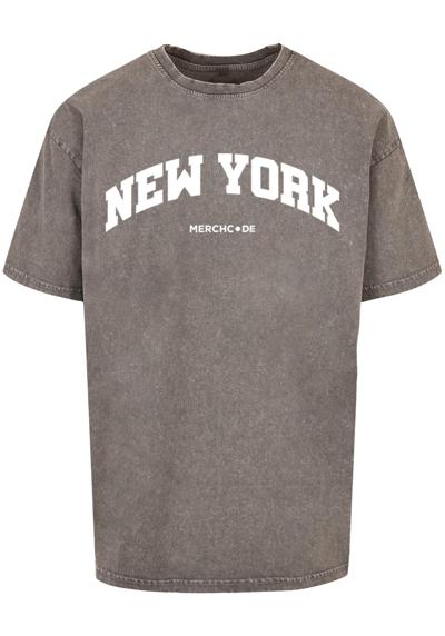 футболка Herren New York Wording - Acid Washed Oversize Tee