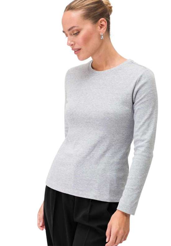 Рубашка с коротким рукавом zero Langarmshirt mit Rundhalsausschnitt