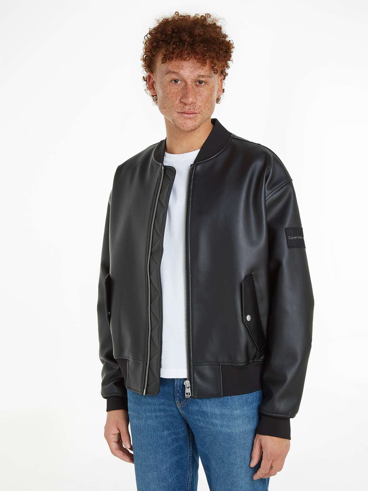 Кожаная куртка колледжа FAUX LEATHER BOMBER