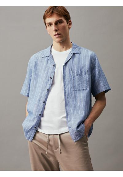 Рубашка с коротким рукавом LINEN COTTON STRIPE S/S SHIRT