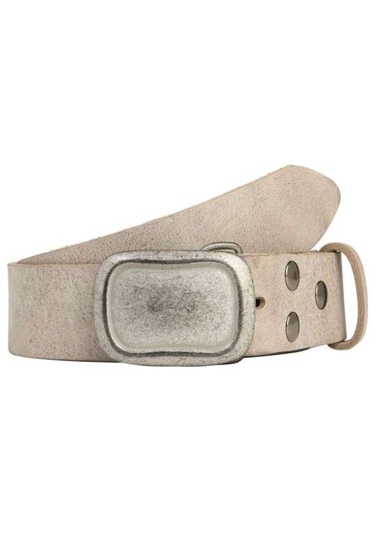 Кожаный ремень со сменной застежкой. Rechteck Eingefasst Grau