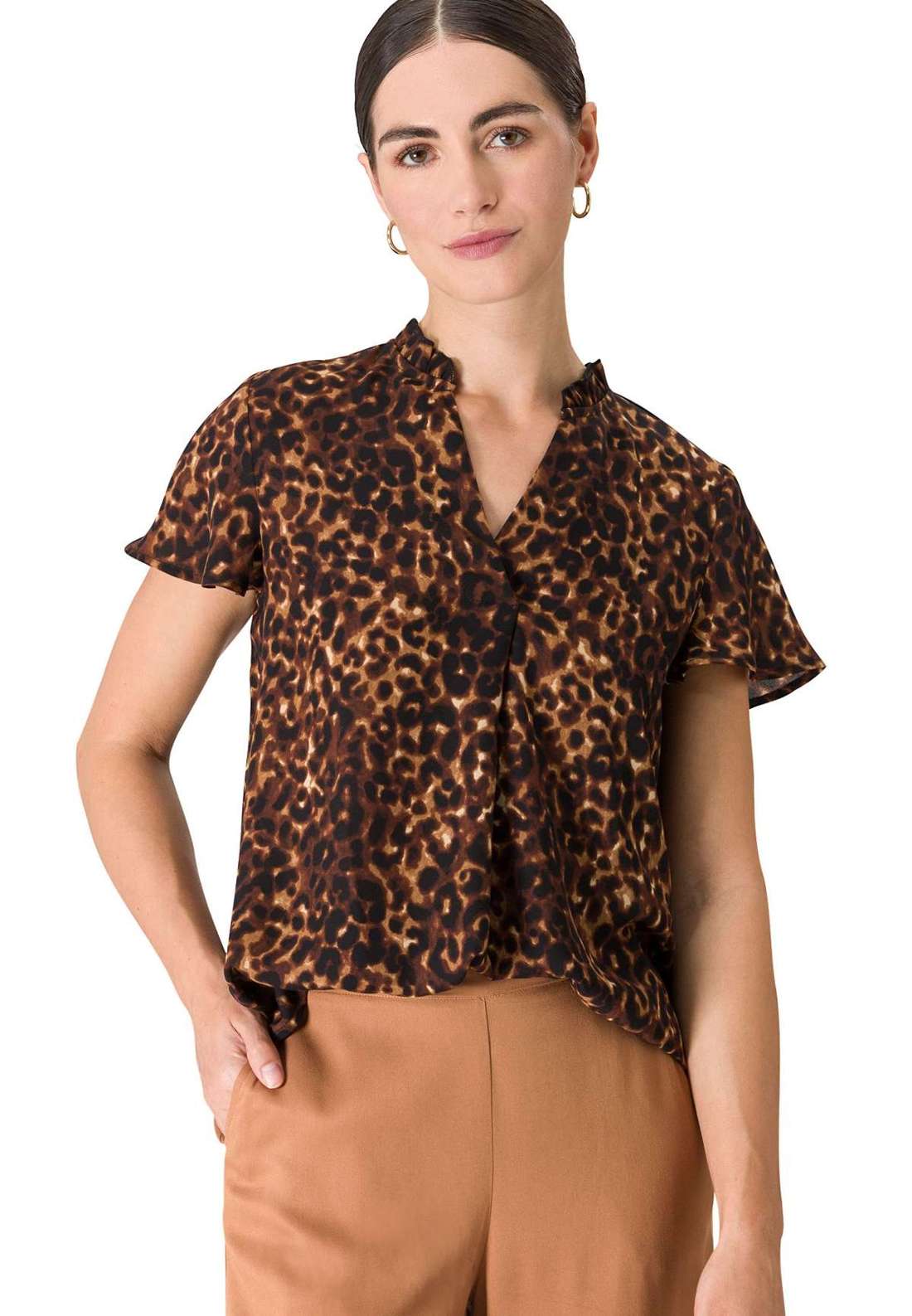 Классическая блузка zero Bluse mit Leoprint