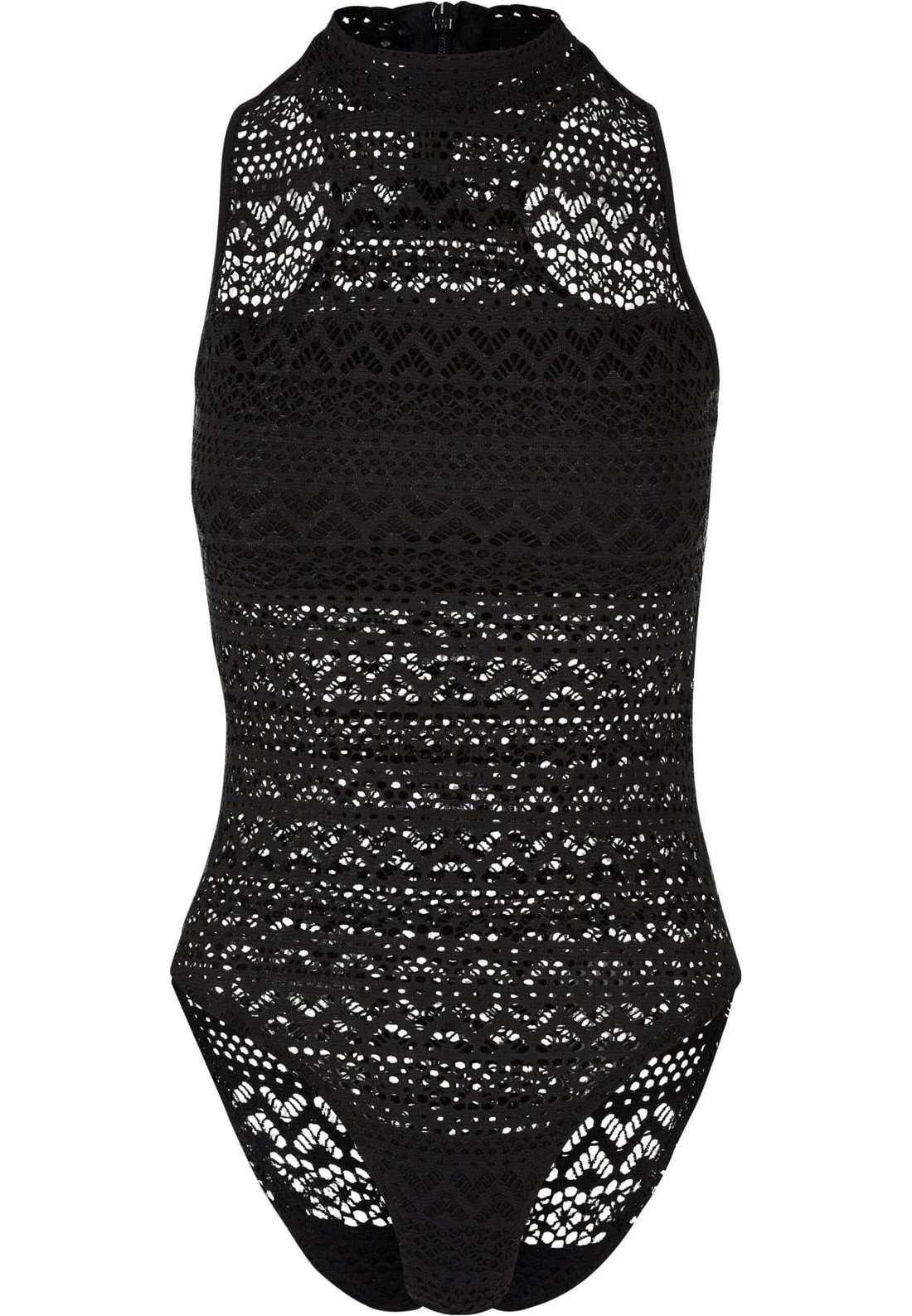 тело Urban Classics Damen Ladies Crochet Jersey Turtleneck Body
