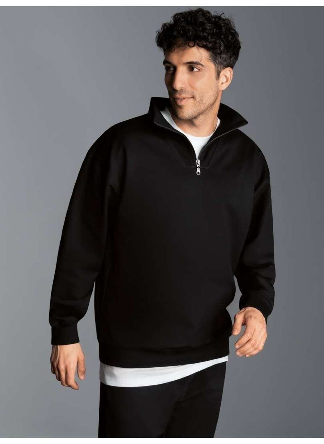 толстовка TRIGEMA Troyer in bequemer Sweat-Qualität