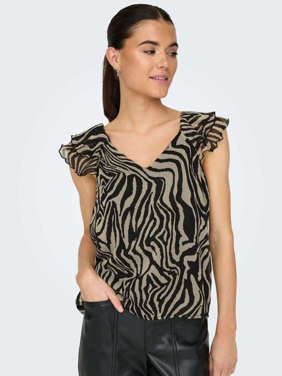 Блузка-рубашка ONLASTA LIFE CAPSLEEVE V-NECK TOP PTM