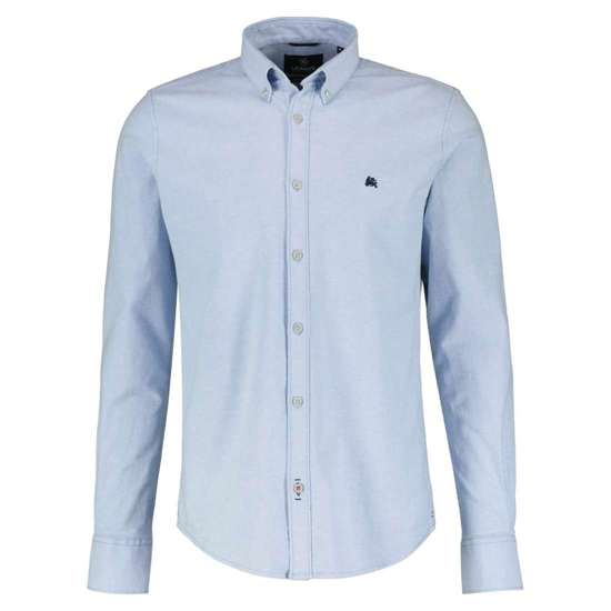 Рубашка с длинными рукавами и принтом логотипа спереди.