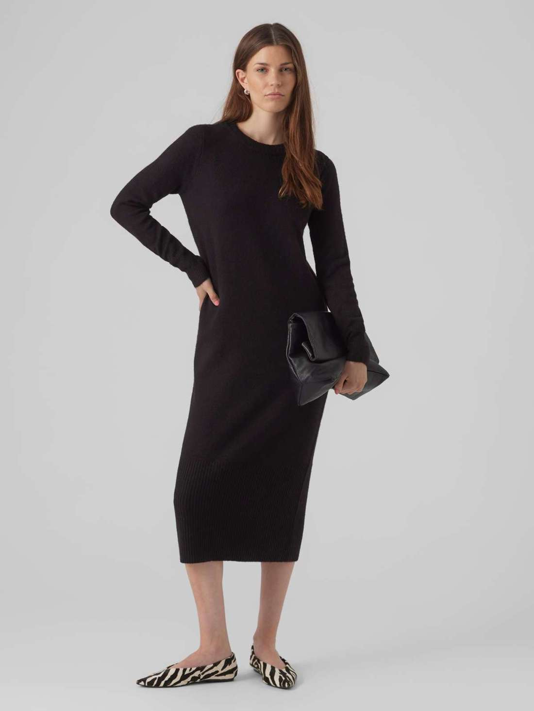 Трикотажное платье VMPLAZA LS O-NECK CALF DRESS GA BOO