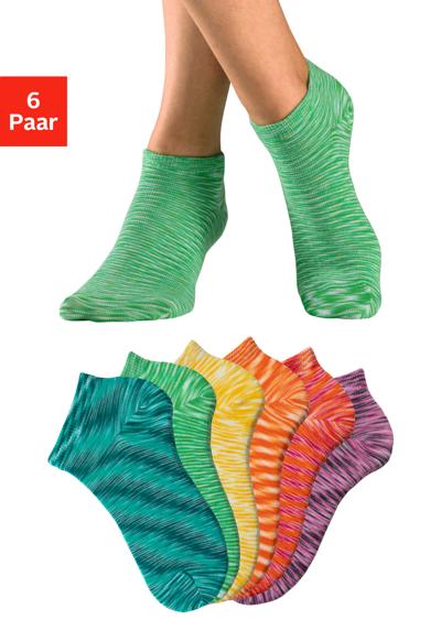 Носки-кроссовки (упаковка, 6 пар), из цветной пряжи