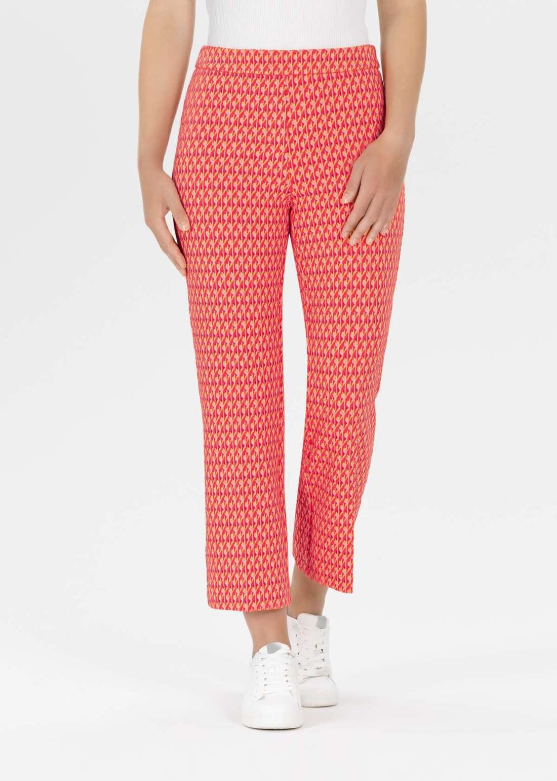 Брюки из джерси с геометрическим узором