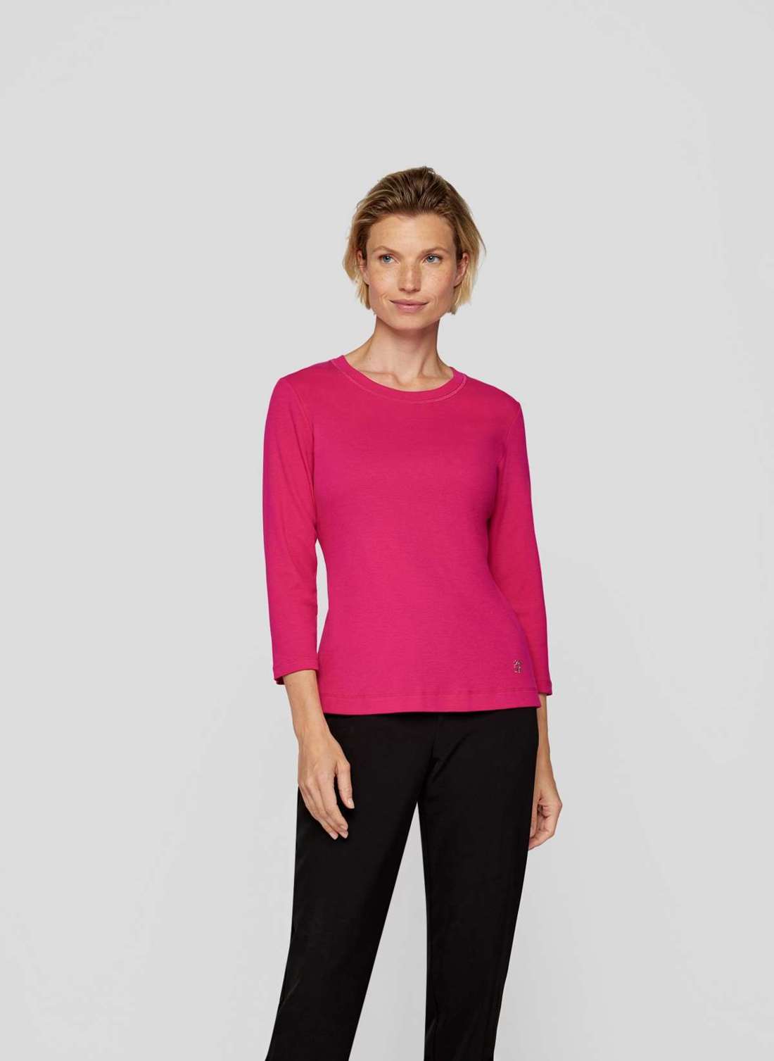 Рубашка с принтом Leuchtendes 3/4-Arm-Shirt mit gerippter Struktur