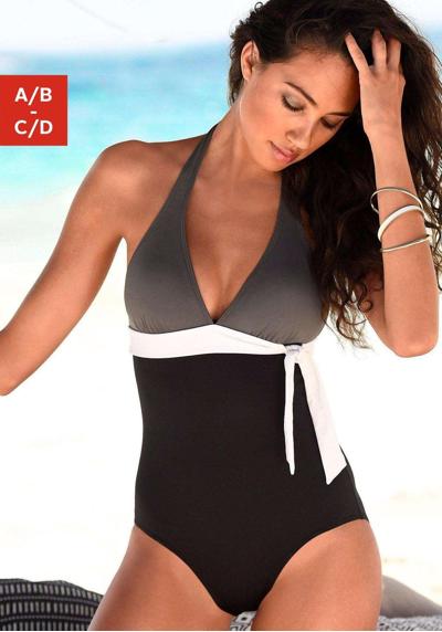 Купальник колор-блок с моделирующим эффектом