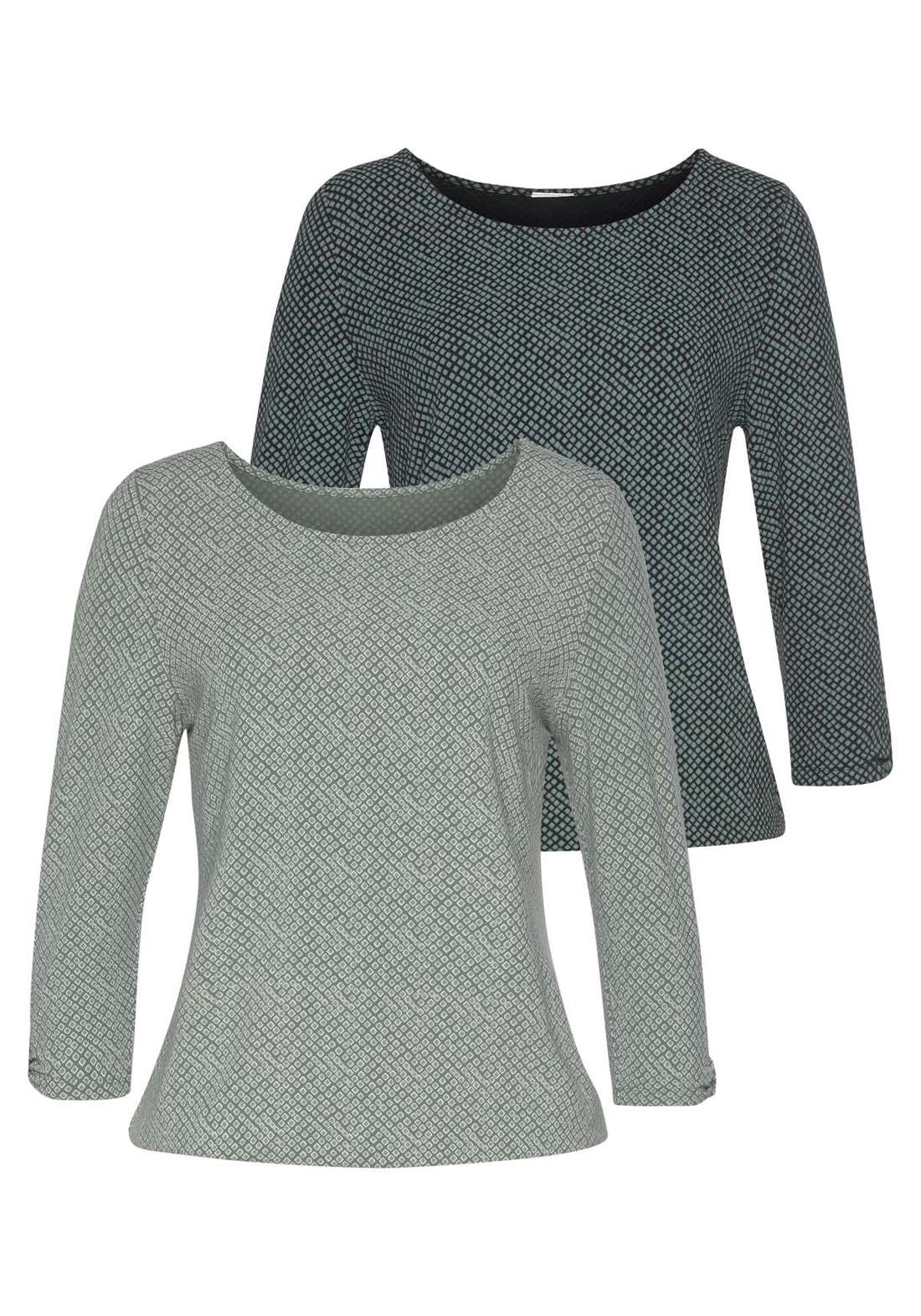 рубашка с рукавом 3/4 mit kleinem Cut-Out am Armelsaum