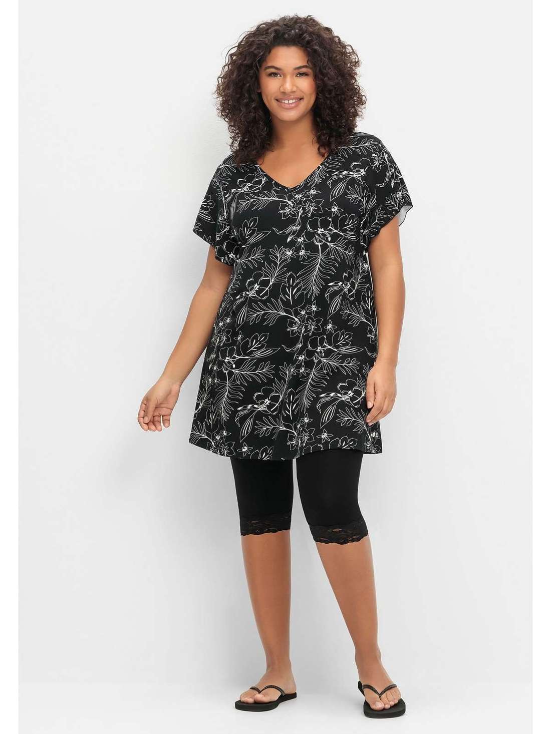 Длинная рубашка с леггинсами 3/4. Große Größen