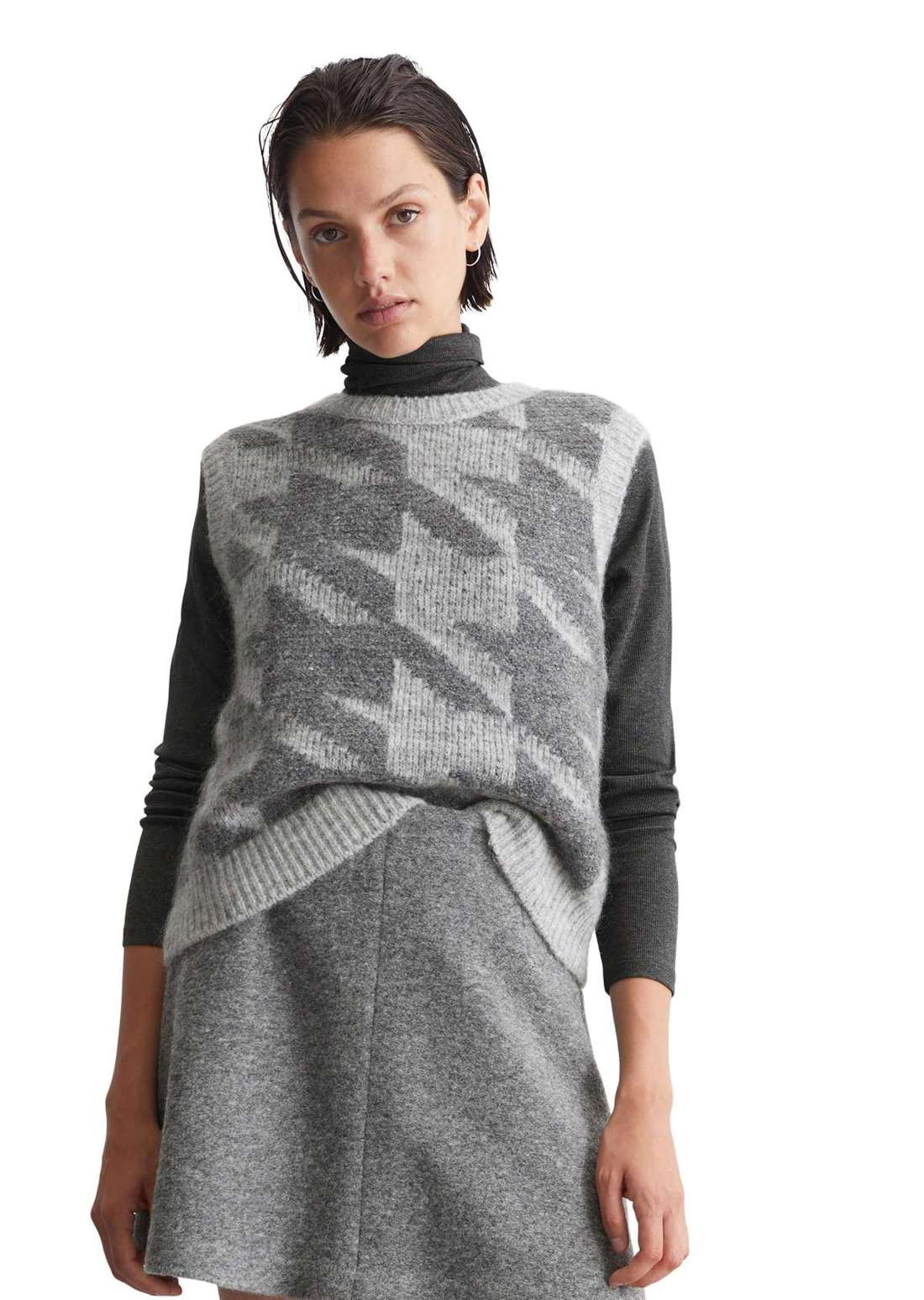 Свитер с круглым вырезом aus Schurwolle-Mohairwolle-Mix