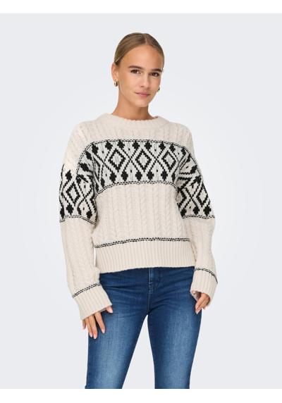Вязаный свитер с узором спицами. ONLMARENT L/S PULLOVER KNT NOOS