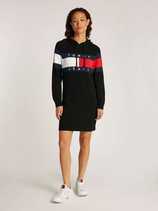 Платье-свитшот больших размеров TJW FLAG HOOD SWEATER DRESS EXT
