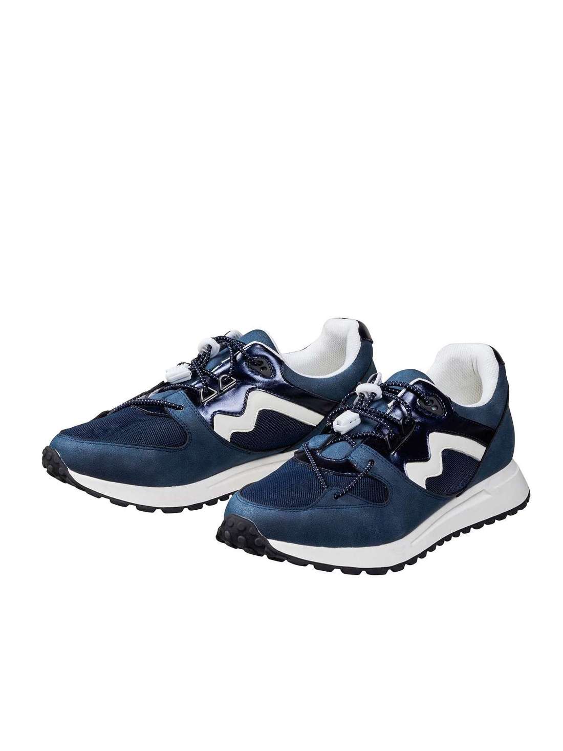 Кроссовки с блестящими велюровыми деталями Große Größen