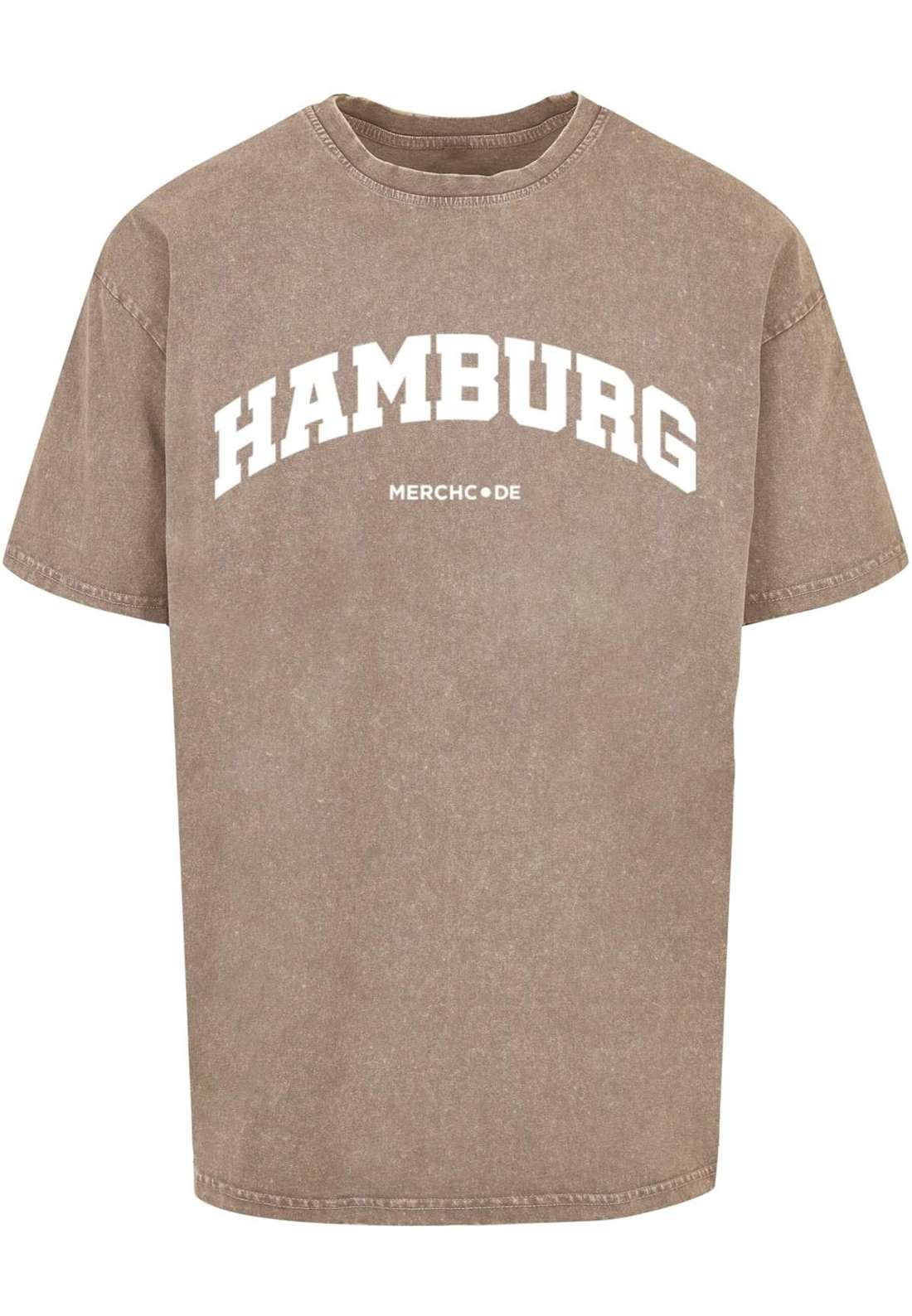 футболка Herren Hamburg Wording - Acid Washed Oversize Tee