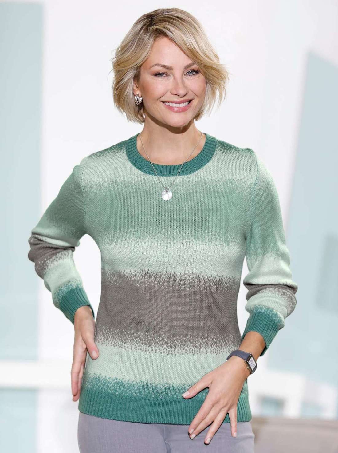 Свитер с круглым вырезом Langarm-Pullover