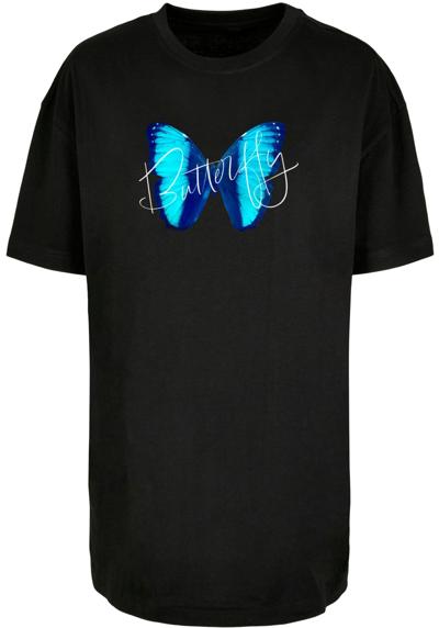футболка Damen Ladies Butterfly Blue Oversized Boyfriend Tee