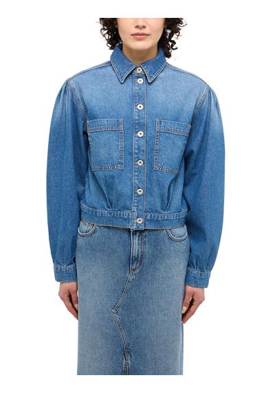 Джинсовая куртка с воротником «Кент» Style Marietta Cropped