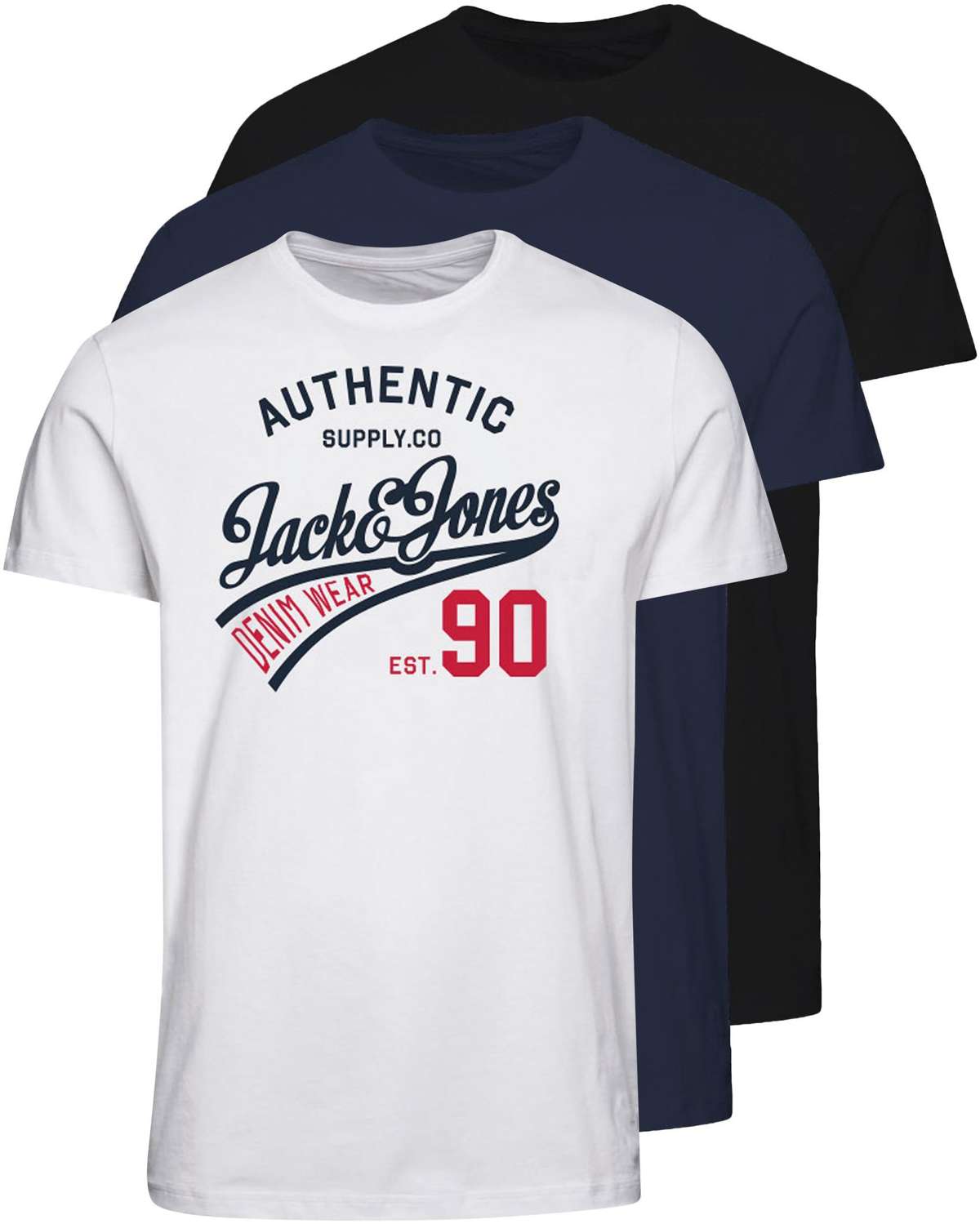рубашка с круглым вырезом JJETHAN TEE SS CREW NECK 3PK MP NOOS