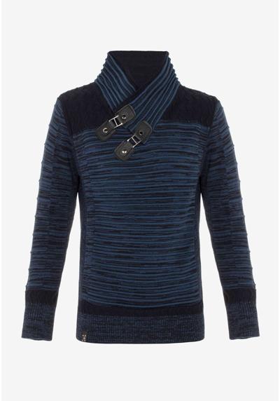 Вязаный свитер с модным отложным воротником.