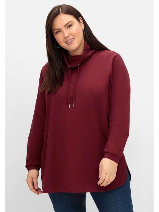 Толстовка с высоким воротником и кулиской на талии Große Größen