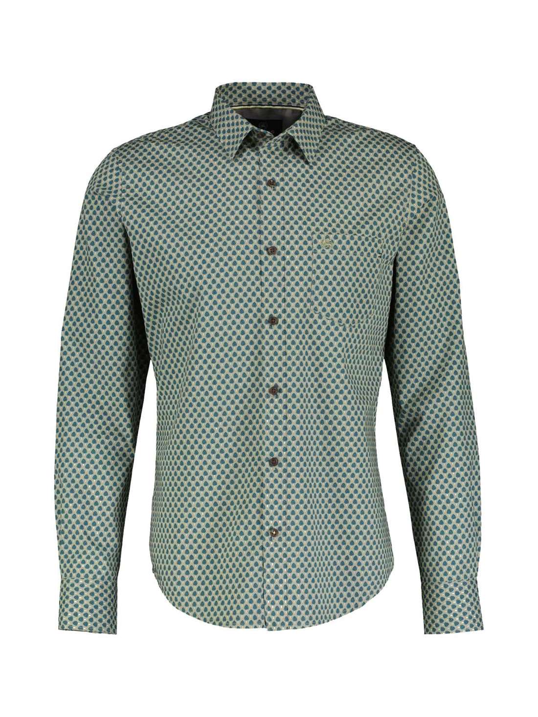 Рубашка с длинным рукавом LERROS Herrenhemd, tonal gemustert, Kent-Kragen