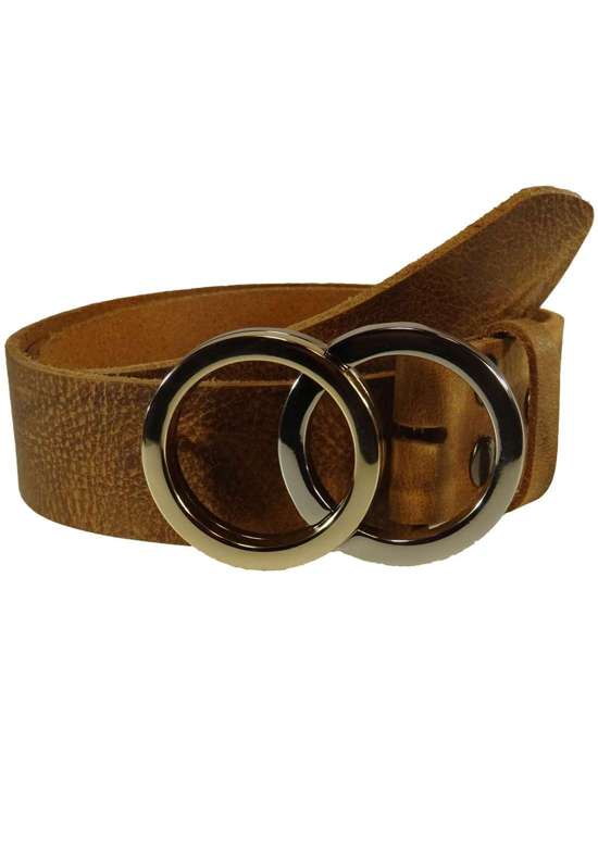 Кожаный ремень со сменной застежкой. 2 Kreise Silber/Gold