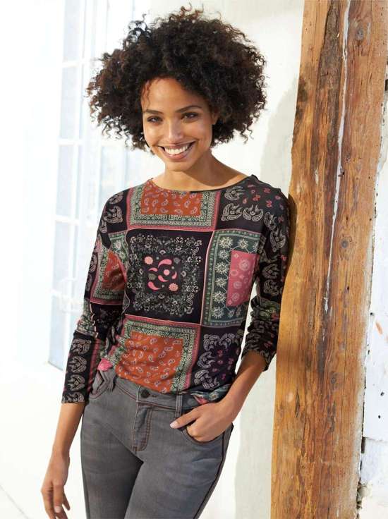 рубашка с круглым вырезом Druck-Shirt