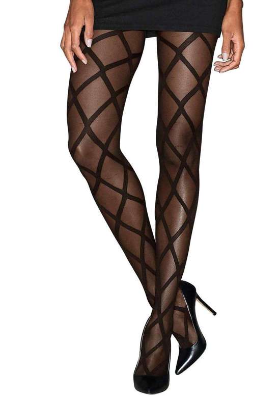 Прозрачные колготки с графическим рисунком