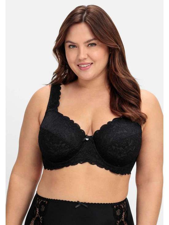 Бюстгальтер на косточках с непрозрачным кружевом и боковыми поддержками. Große Größen