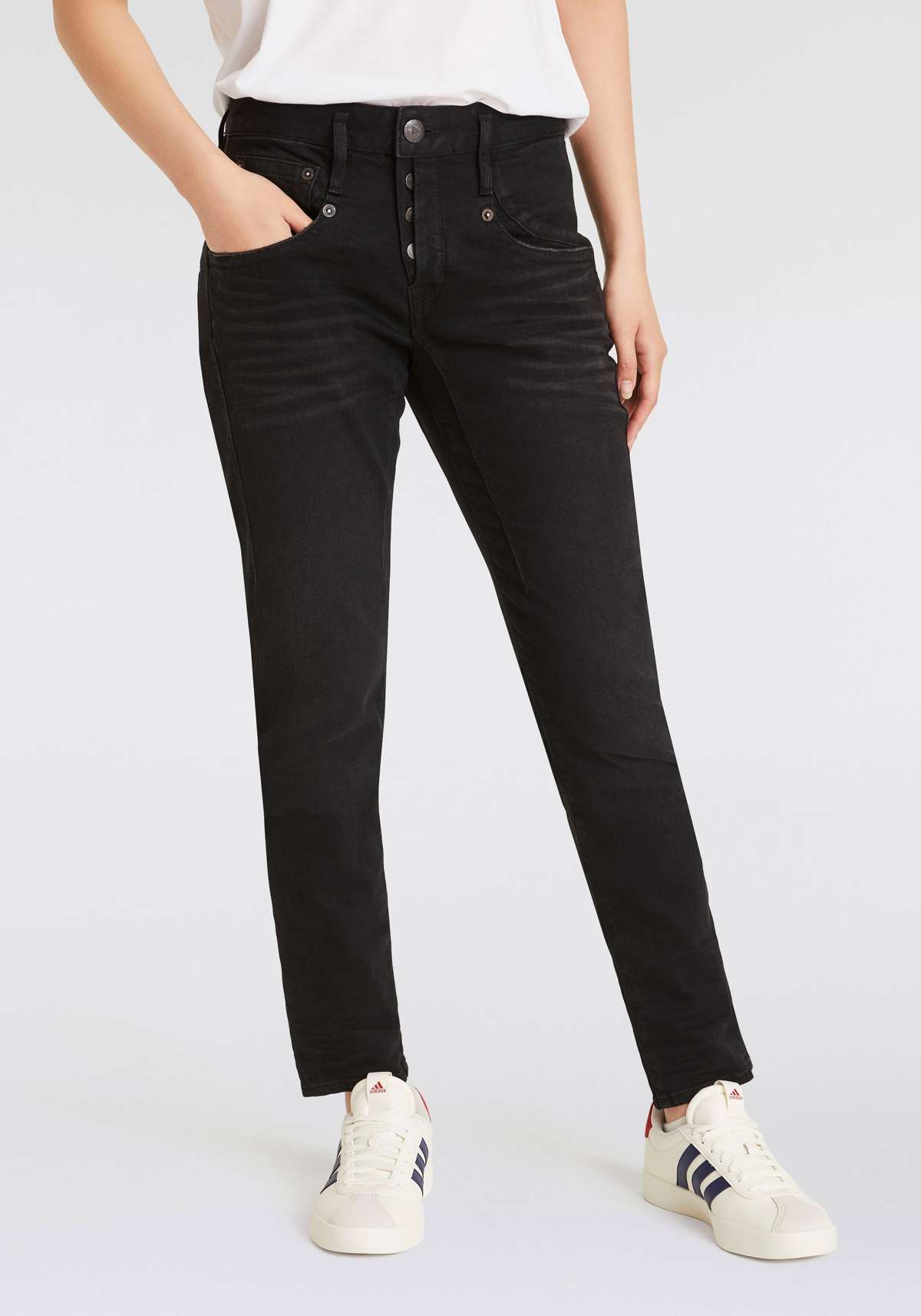 Джинсы-бойфренды Shyra Long Recycled Denim Black Stretch