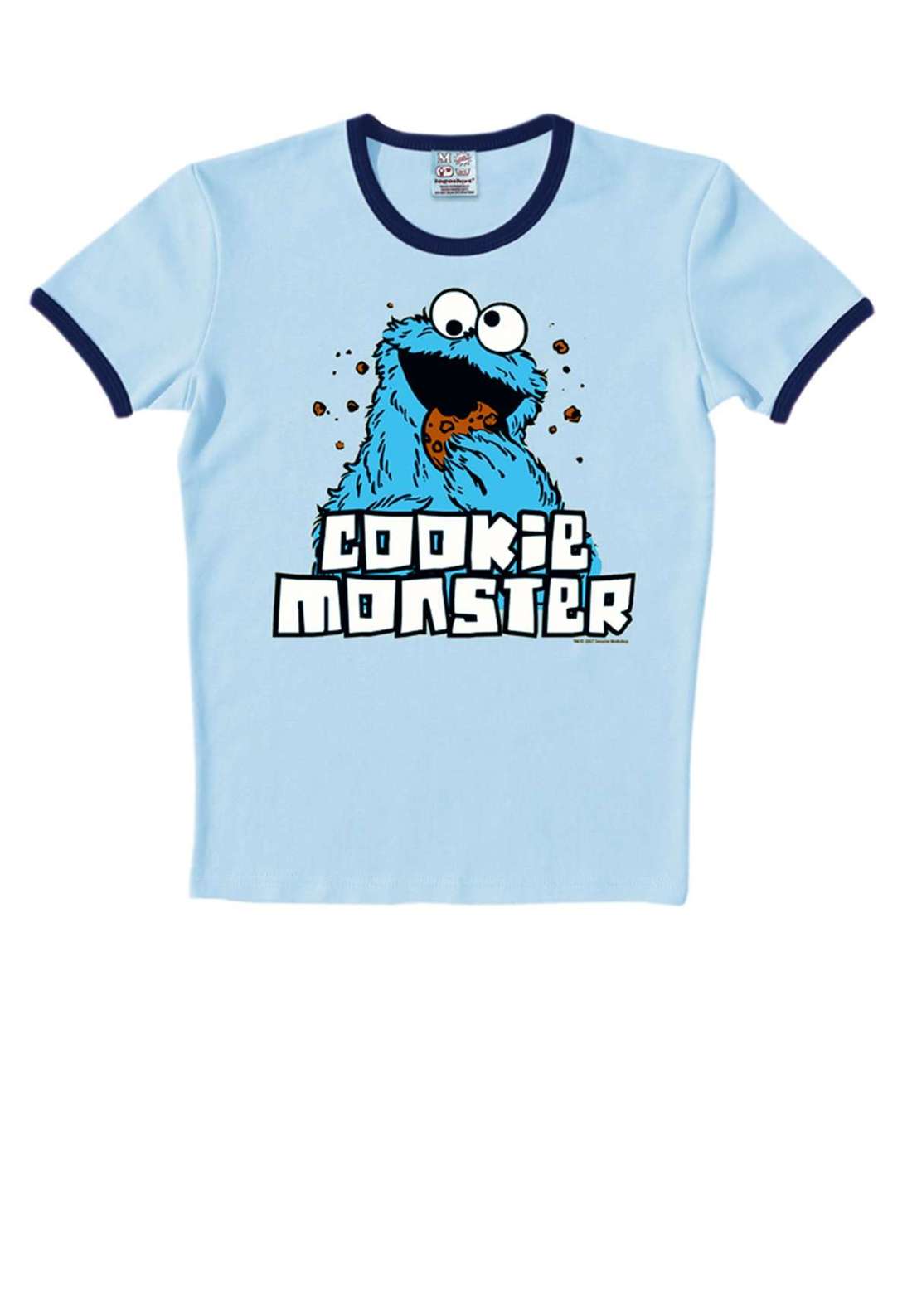 Футболка с контрастными манжетами Cookie Monster