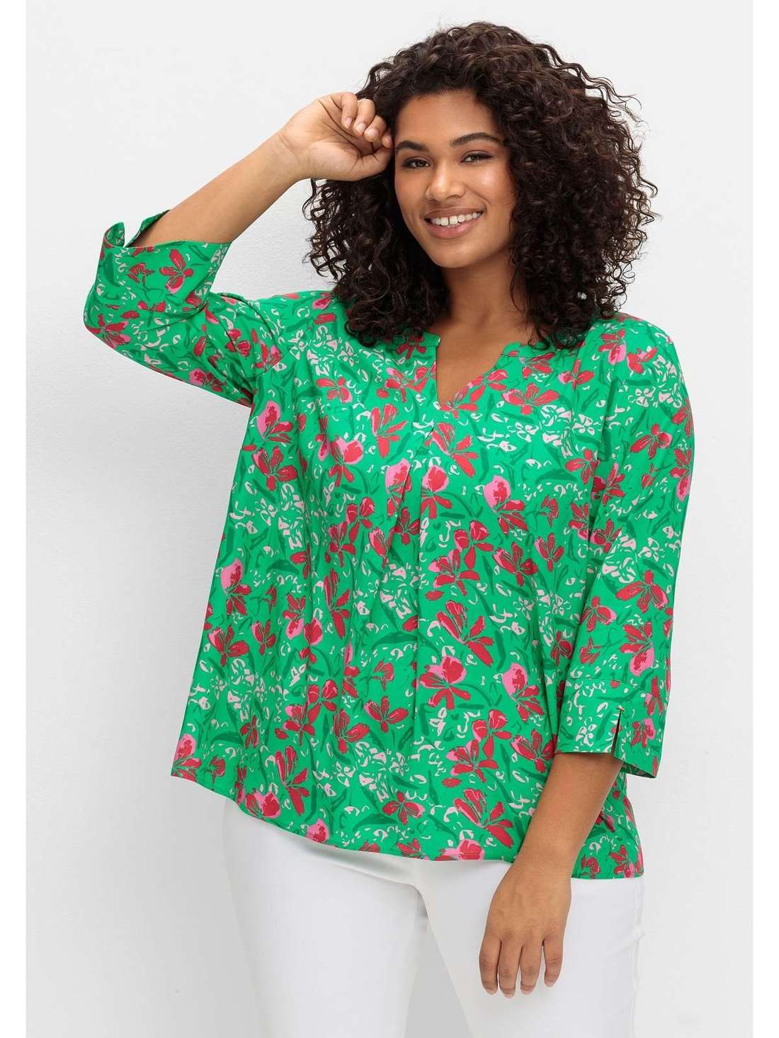 Туника с рукавами 3/4 и принтом бабочки. Große Größen