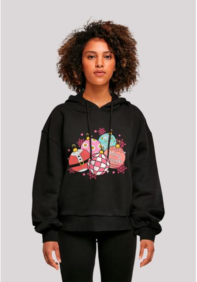 Толстовка с капюшоном Pink Cute Weihnachten Tree Balls