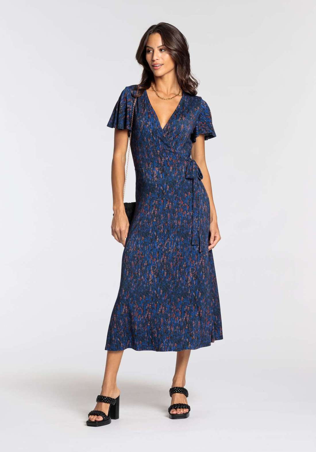 Платье миди с поясом