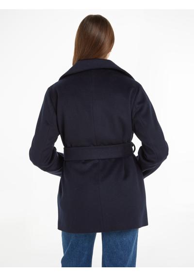 Куртка для активного отдыха с металлической этикеткой Tommy Hilfiger WOOL BLEND DB BELTED FUNNEL JKT