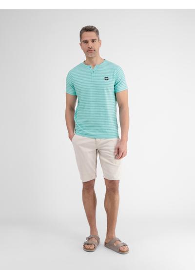 рубашка Хенли LERROS Herren Serafino-Shirt, gestreift